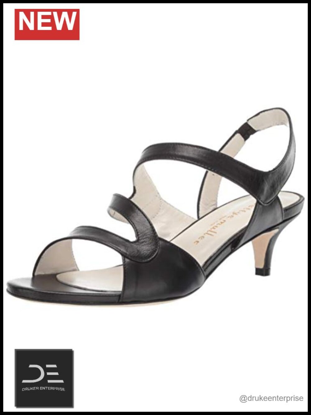 Bettye Muller Women's Sandy Leather Kitten Heel Slingback Sandal